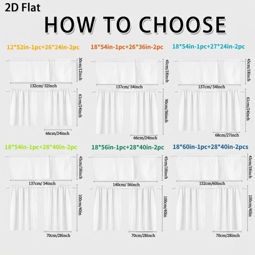 2D FLAT 3pcs Abstract Fish Pattern Curtains, Machines Washable, Colorful Curtains, Ideal for Bedroom Kitchen Home Decor