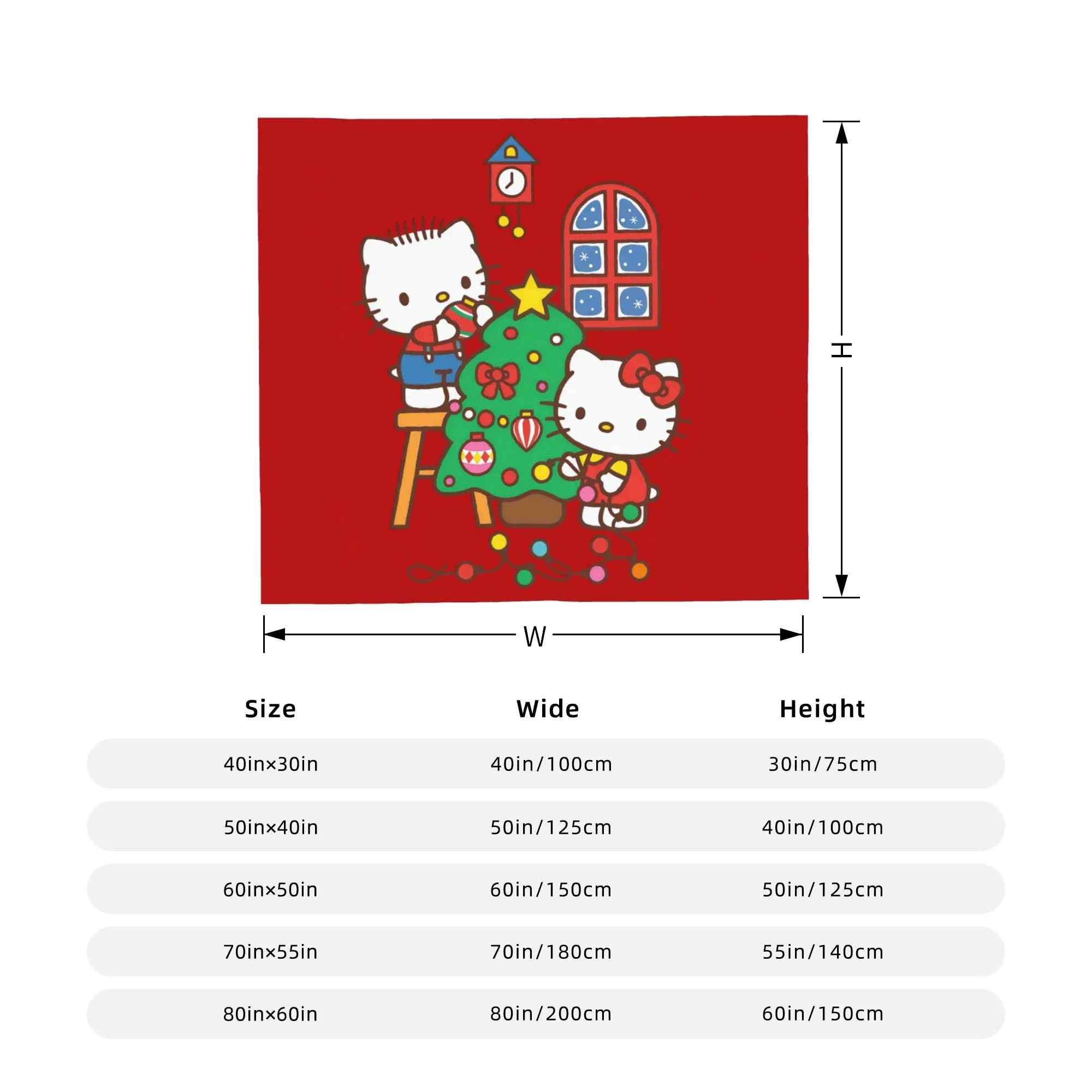 مرحبا كيتي وعزيزي دانيال عيد الميلاد بطانية الفانيلا الديكور خفيفة الوزن رقيقة رمي البطانيات للمنزل سيارة المفرش #4