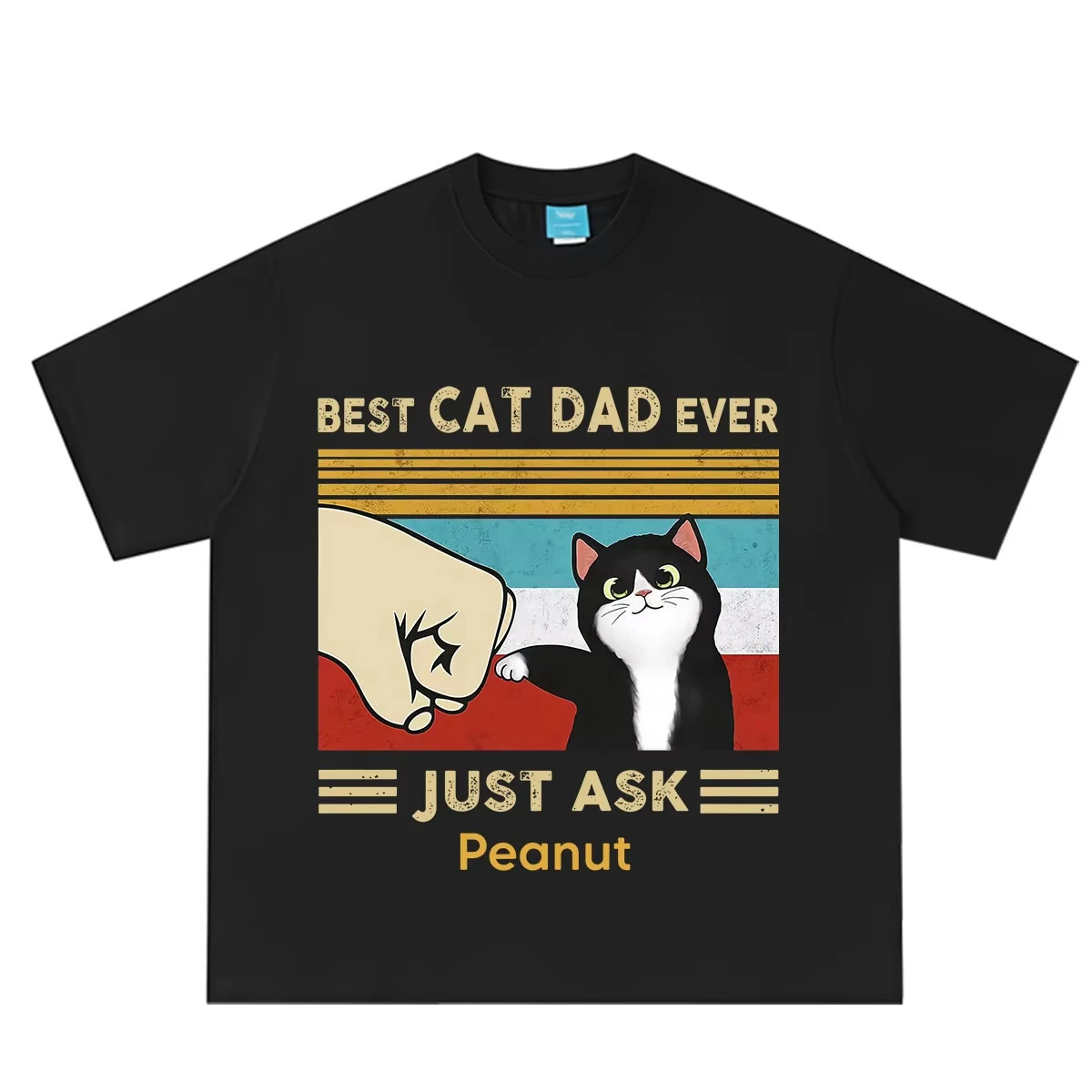 Best Cat Dad Ever Funny Cat Meme T-shirt Men Women Vintage T-shirts Summer Short-sleeved Loose Casual Cotton T-shirt Streetwear