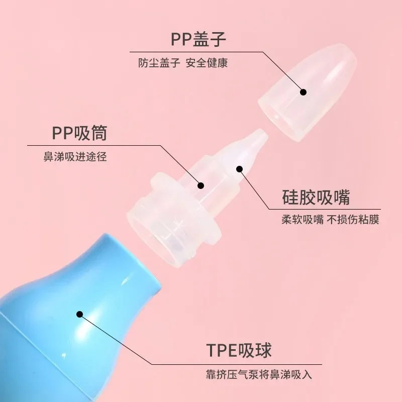 NewBorn Silicone Kids Safety Nose Cleaner Manual Snot Vacuum Suction Soft Children Nasal Aspirator Baby Care Accessory