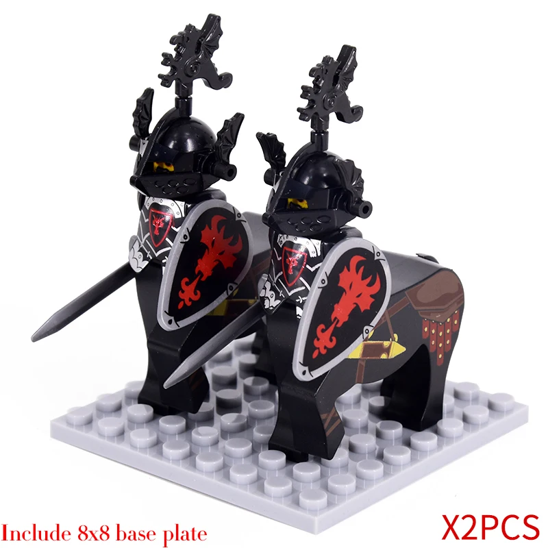 Medieval Figures Middle Ages Rome Warriors Knights Ranger Soldiers Horse Castle King Building Blocks Bricks Toys for Kids gifts