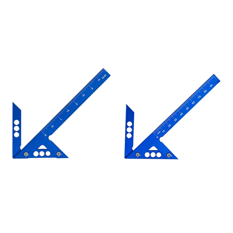 Center Scribe Measuring Tool,Woodworking Line Calibers Gauge,45/90 Degree Right Angle Line Gauge Carpenter Ruler
