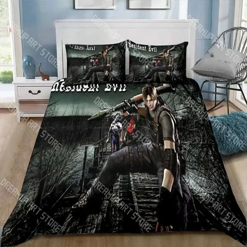3D Print Resident Evil Game Bedding Set Twin Queen King Full Size Duvet Cover Pillowcase Bed boys girls Adult Home Textiles view 4