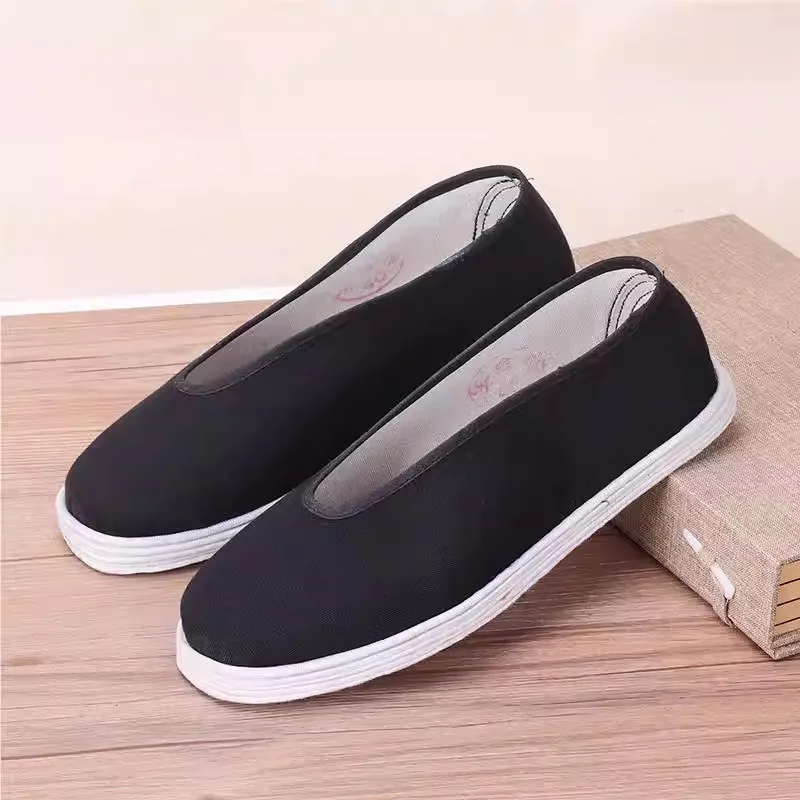 

Мужские летние тапочки ручной работы из хлопка с круглым вырезом, дышащие, с защитой от запаха, для офиса и вождения, с подошвой из чистой ткани, Пекин