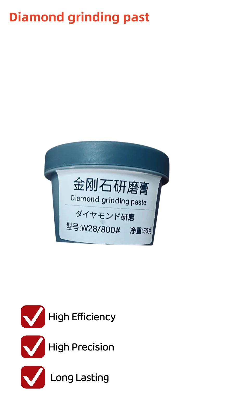 W28 Diamond Grinding Paste 50g High Efficiency Lapping Compound for Metal, Mold, Carbide, Ceramic, Glass and Hard Alloy Polishin