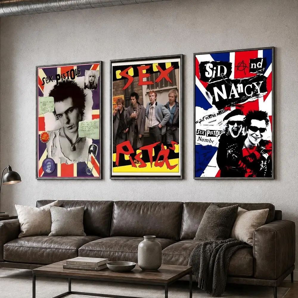 Band Sex Pistols Punk Rock Music Indie Poster  PP Self Adhesive Home Garage Dorm Bar Wall Decor Aesthetic Retro Gift