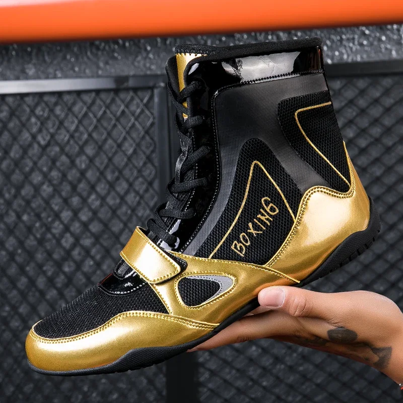 2024 Popular Wrestling Boots Couples Luxury Brand Boxing Shoes Men Women Anti-Slip Boys High Ankles Sneakers Brand Sport Shoe