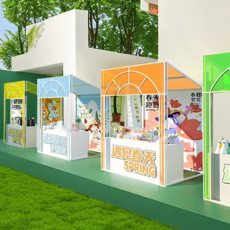 For Commercial Shopping Mall Night Market Street Snack Stall Movable Display Stand Promotional Booth Portable Vendor Kiosk