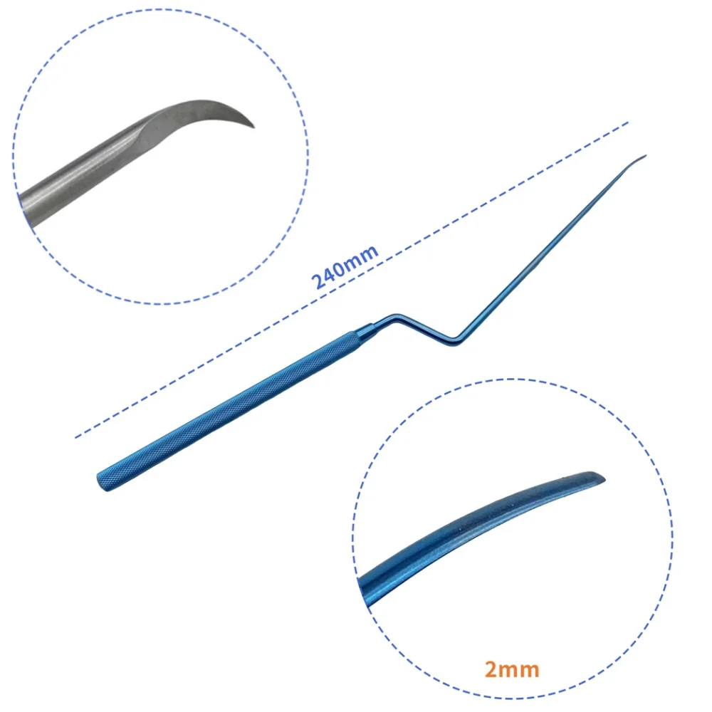 QSWTITAN Micro Spatula Dissectors Micro Curette Microscopic knife for Neurosurgery Instruments Titanium