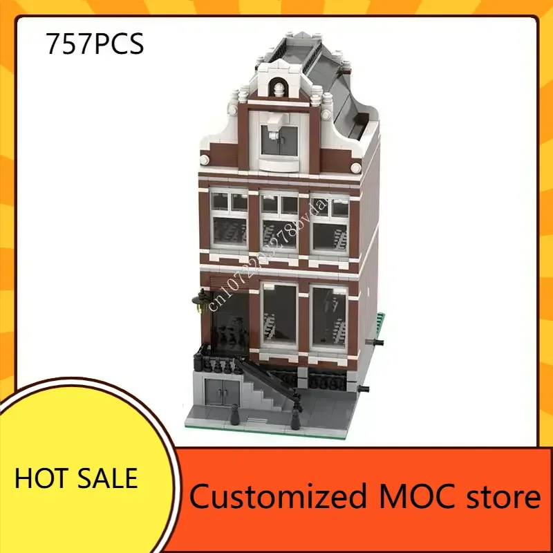 

NO.1 Canal House MOC, креативные праздничные головоломки с видом на улицу, городская архтектура, сборка DIYA, подарки на день рождения, Рождество, игрушки для детей, возраст