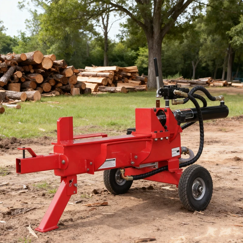 Portable Firewood Log Splitter Electric Hydraulic Wood Cutting Machine for Backyard Outdoor Heating