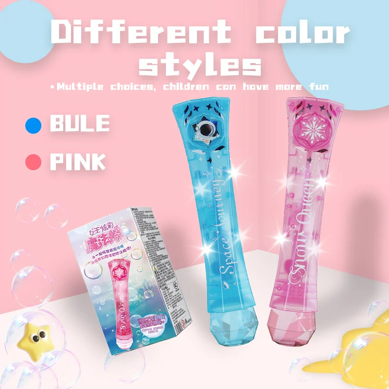 عصا الفقاعات الداعمة المتوهجة للحفلات الموسيقية السحرية من برينسيس، آلة الفقاعات الكهربائية الخيالية الشهيرة للأطفال