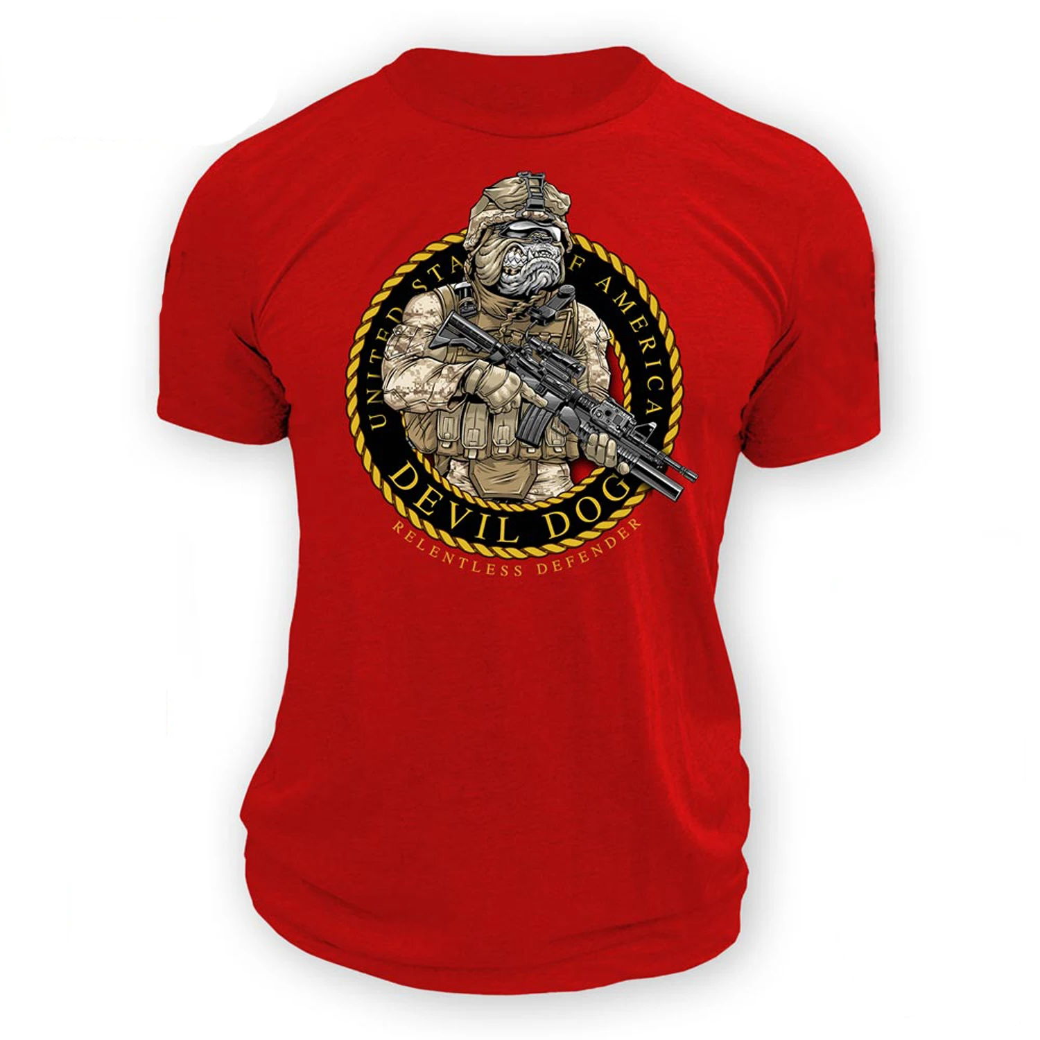 US Marine Corps Devil Dog T-Shirt 100% Cotton O-Neck Summer Short Sleeve Casual Mens T-shirt Size S-3XL