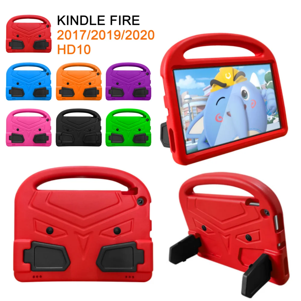 Kids Safety EVA Case for Amazon Fire HD10 10.1 inch 2017 2019 2020 10th 9th 7th Cute Cartoon Sparrows Stand Tablet Cover