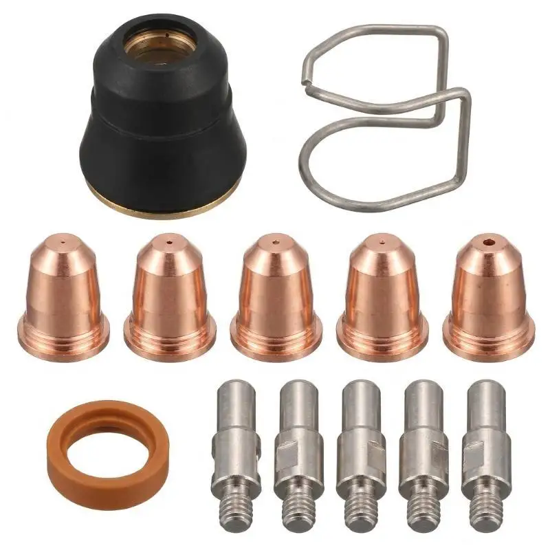 【MO2】Plasma Cutter Consumables Electrode Nozzle Shield Cap Swirl Ring Fit S45/IPT60 Cutting Torch For Plasma Cutting Work{M}