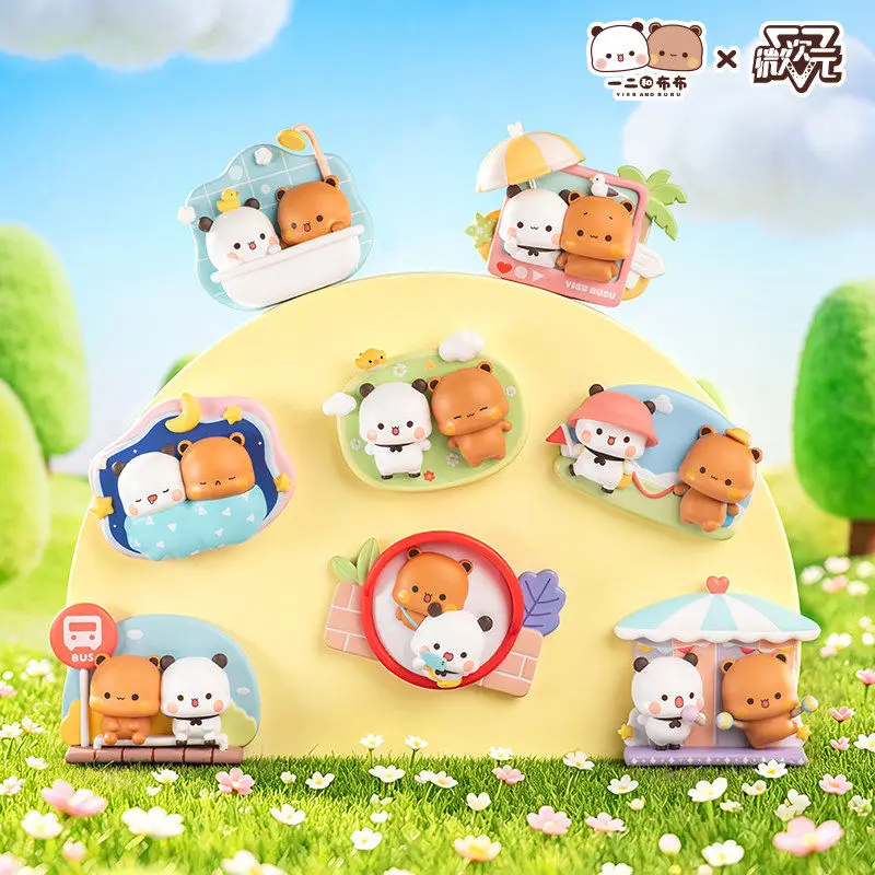 

Kawaii Panda Yier And Bubu Bear Blind Box Toys Yier And Bubu Bear Bear Fridge Magnet Figurine Ornaments Anime Peripheral Gifts