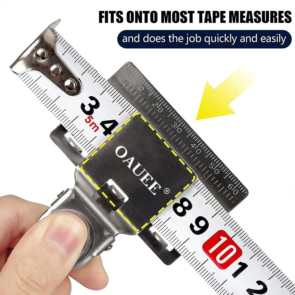 Oauee Mini Maßband Clip Locator Edelstahl Holz bearbeitung messen präzise lokalisieren Clip Handwerkzeug Dekoration Zubehör