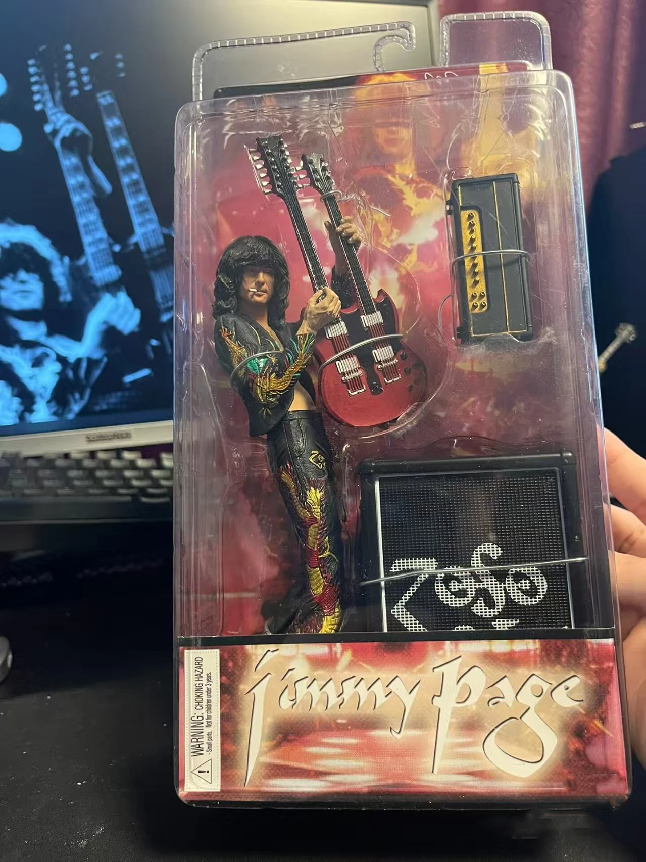 شخصية جيمي بيج 7 بوصة Led زيبلين زوسو NECA 2006 كلاسيك بيري شخصيات الحركة النادرة عازف الجيتار الأسطوري