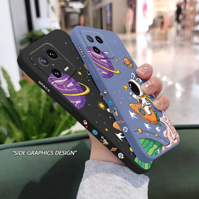 Carrot Astronaut Phone Case For Xiaomi Mi 14 13 13T 12 12X 12T 12S 11 11T Ultra 10 10T 9 9T 9SE 8 Pro Lite Liquid Silicone Cover image 3