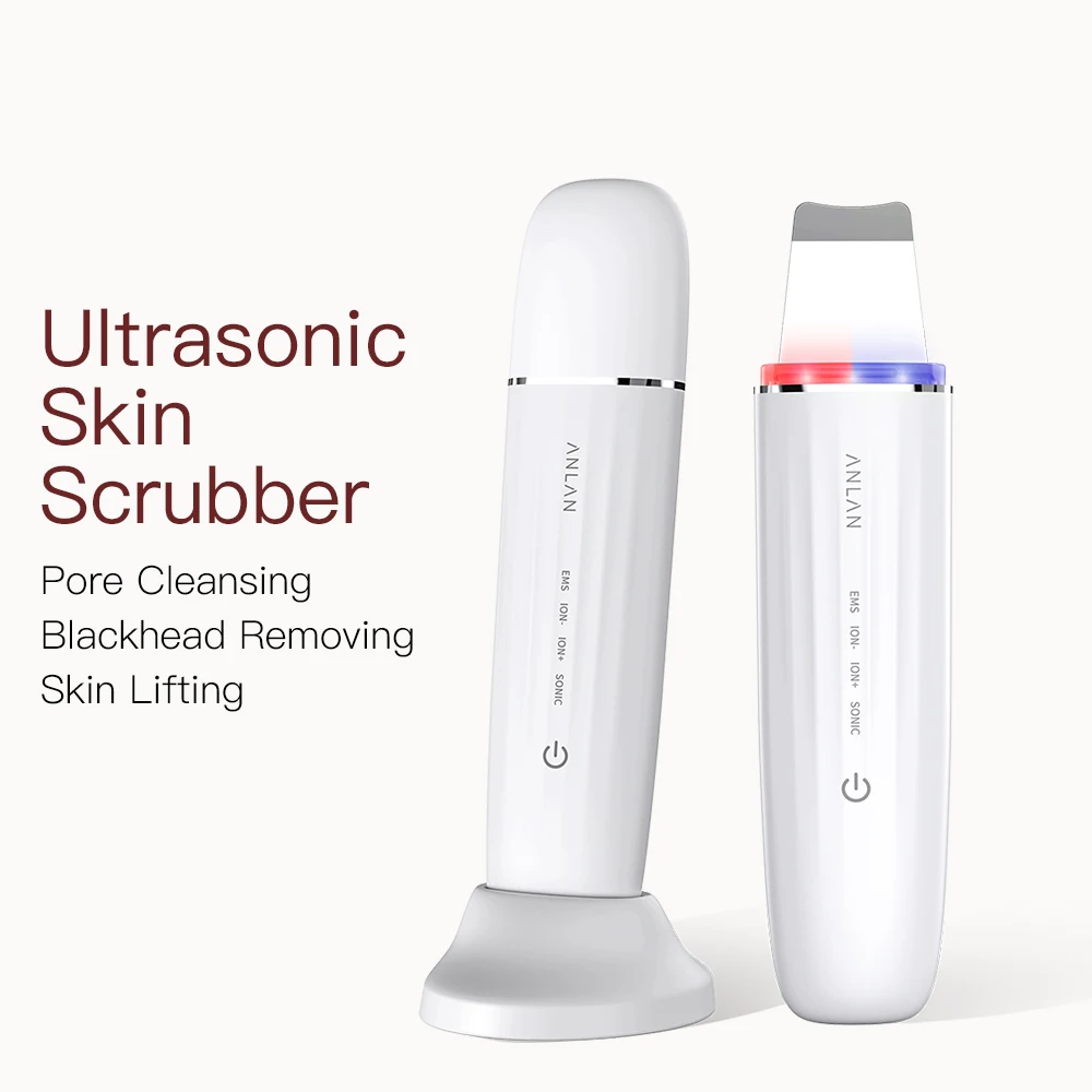 ANLAN 초음파 피부 스크러버 필링 페이셜 초음파 페이셜 리프팅 레드 블루 LED 스킨케어 모공 딥 클렌징 머신 IPX7
