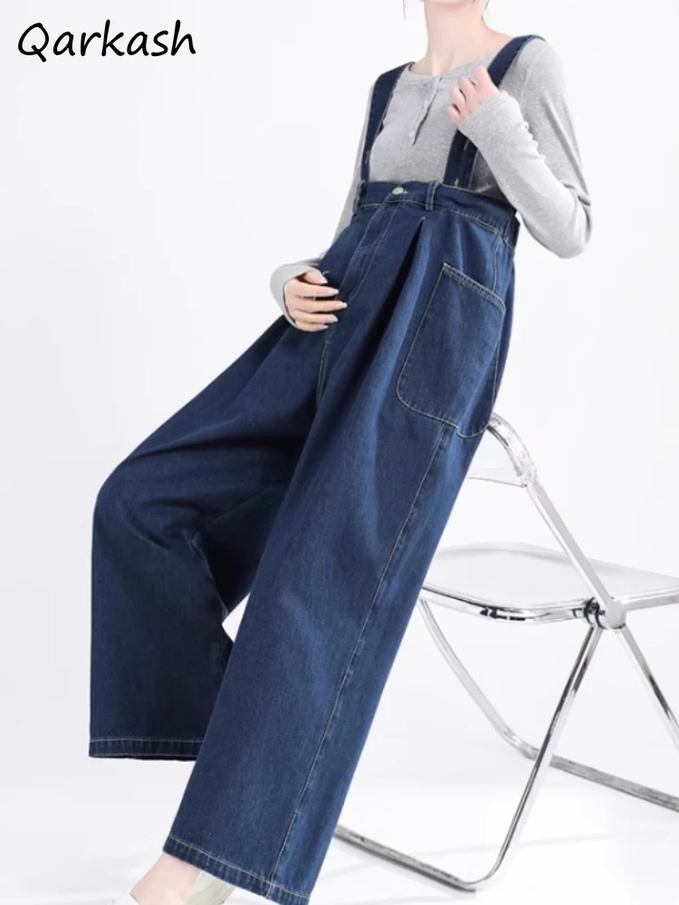 

Jumpsuits for Women Blue Vintage Ulzzang Simple Loose Creativity Ins Trousers Summer High Street New Arrival Trendy Chic Fitness