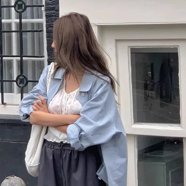 Tannat ajustable largo Sve irt mujer suelta cómoda dulce Netie Top Faionable Lazy Sle Casual Busin Wear