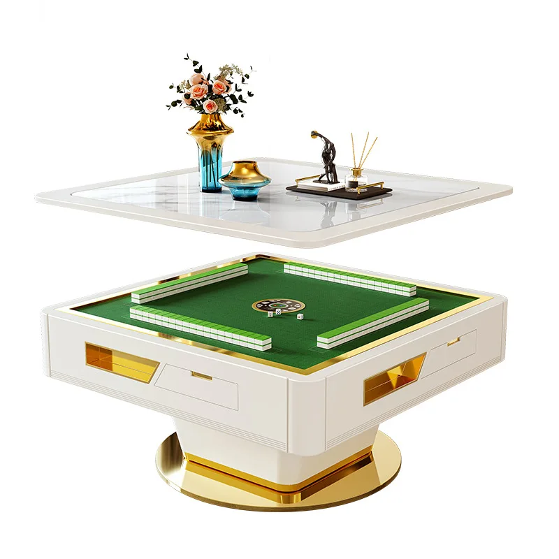 Rock board lifting mahjong table, multifunctional, fully automatic mahjong machine, coffee table, dining table, three in one