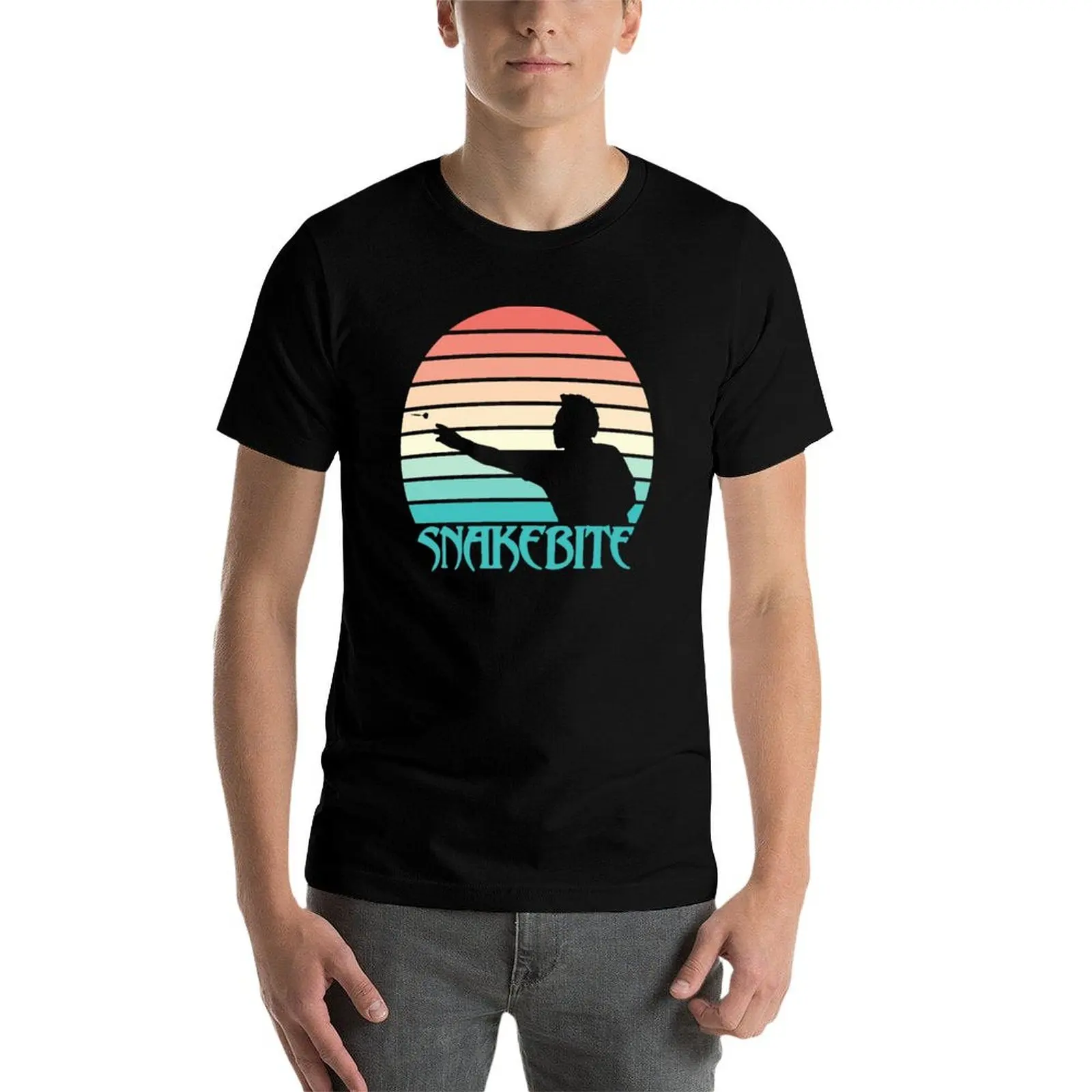 تي شيرت بيتر رايت دارتس ريترو غروب الشمس تي شيرت رجالي قطن تي شيرت للرجال تي شيرت قطني