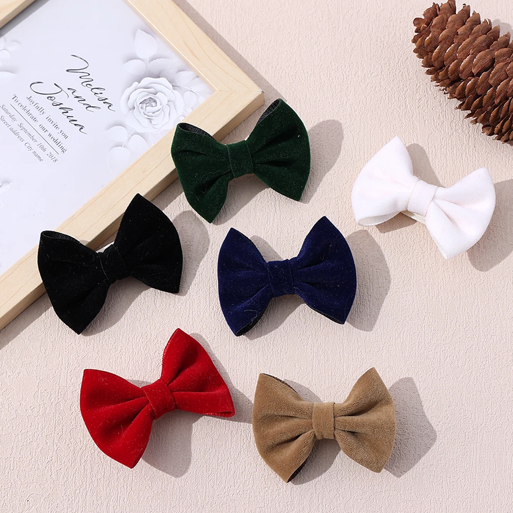 

1pcs Baby Girl Hairpins Cute Velvet Bows Hair Clips for Girl Handmade Barrettes Kids Headwear Hair Accessories for Children