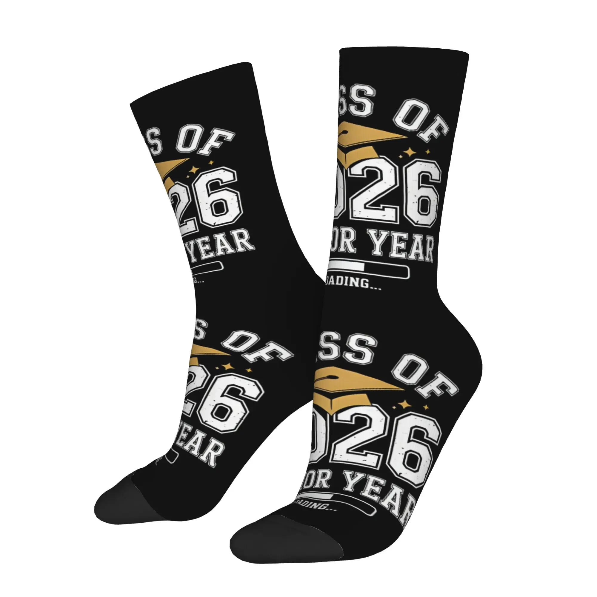 Funny Sock Graduation in 2026 Class Of 2026 Senior Graduate Vintage Quality Pattern Printed Men Crew Socks Casual Men's Socks