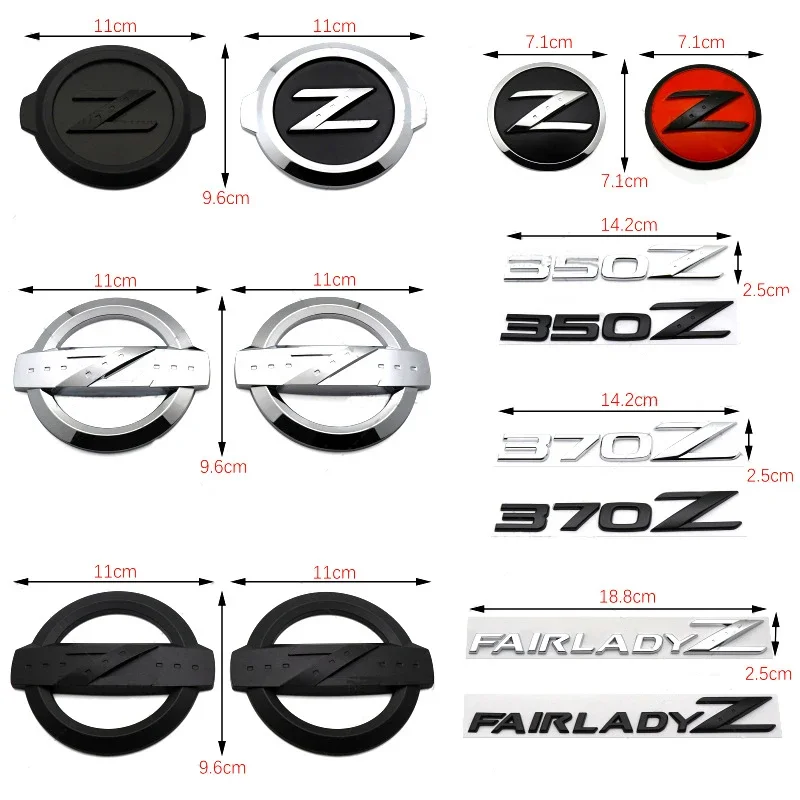 Car Side Emblem Sticker Auto Rear Trunk Badge Decals for Nissan Z Logo 350Z 370Z Fairlady Z3 Z34