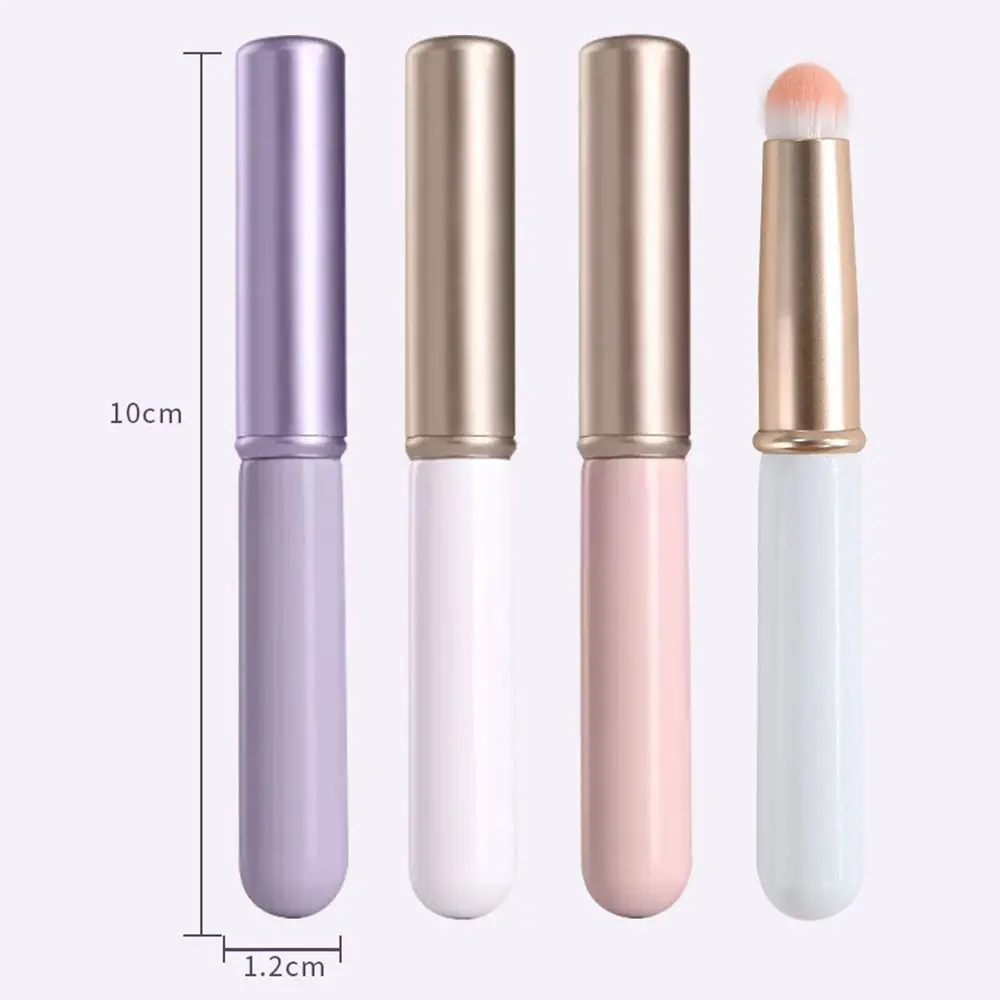 Pincel de labios portátil con tapa, herramienta de maquillaje, accesorio de labios, Mini lápiz labial, corrector de 3 colores, cepillo de difuminado, belleza para mujer