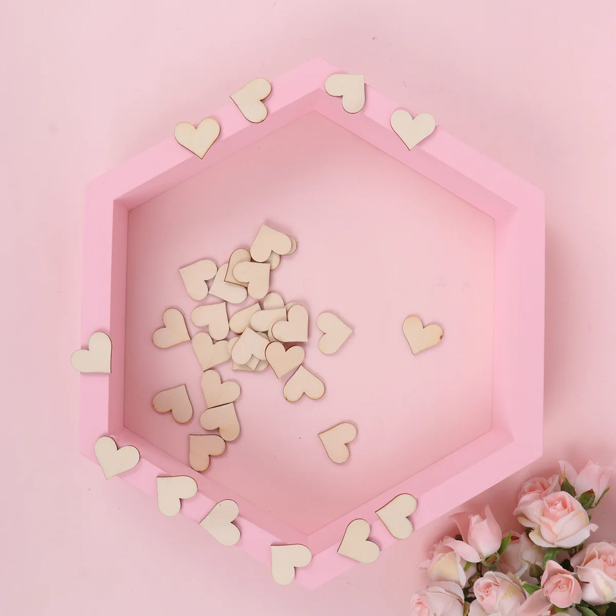 

300pcs 2.5Cm Heart Shape Wooden Slices Diy Craft Supplies Handmade Decorations Wooden Pieces Christmas Ornaments Wall