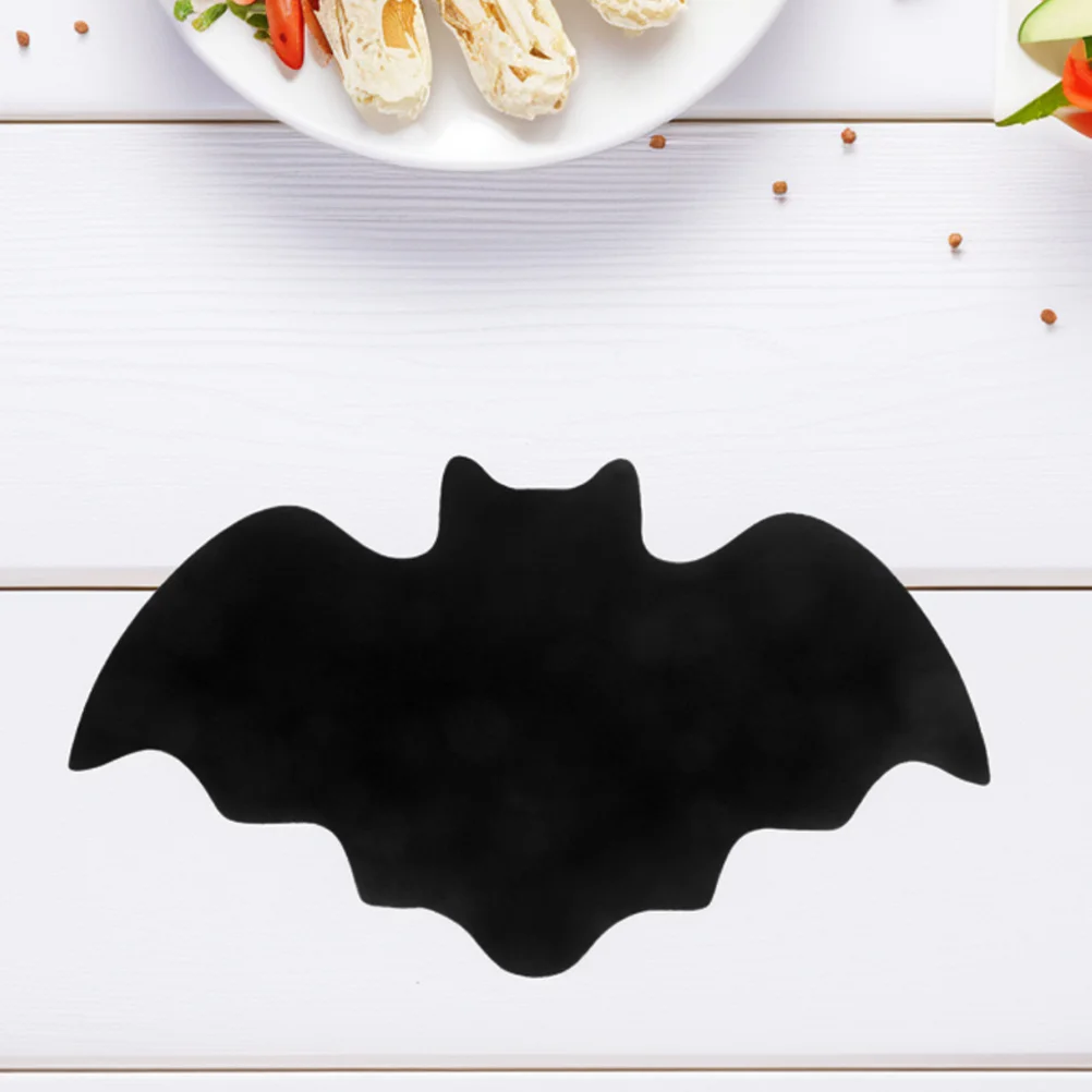 8 pçs halloween bat placemats feltro preto morcego forma tapetes de mesa festa de halloween mesa de jantar uso aranha web placemats