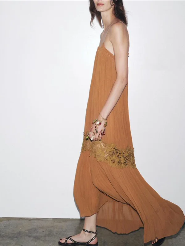 비대칭 밑단 스트레이트 컷 자수 뉴린 여름 시즌 원피스 유니버설 핏 린넨 소재