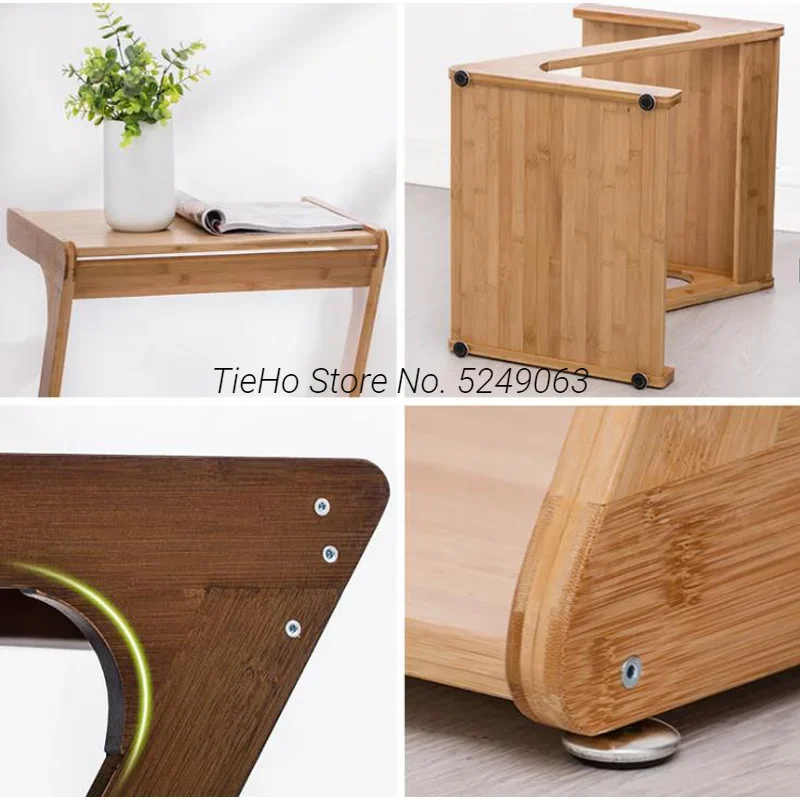 Bamboo removable coffee table with wheels shelf for living room side cabinet sofa bed table bedside table Стол журнальный