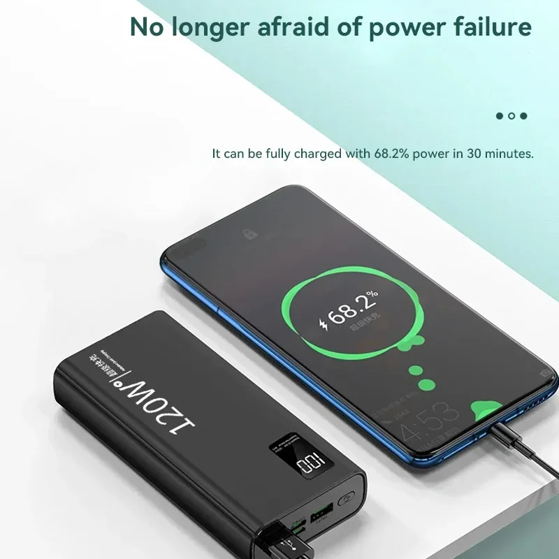 Xiaomi 200000 mAh Power Bank met hoge capaciteit 120W snel opladen Power Bank draagbare batterijlader voor iPhone Samsung Huawei