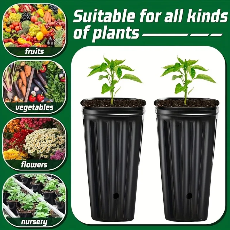 latest models deep plant nursery pots with drainage holes flower germination nursery pot seedling-container pots for garden