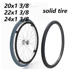 22/24 Inch Solid Tire22/ 24X1 3/8   Inflatable-Free Wheel Tire Solid Tire for Manual Wheelchair Rear Wheel 37-451 Parts