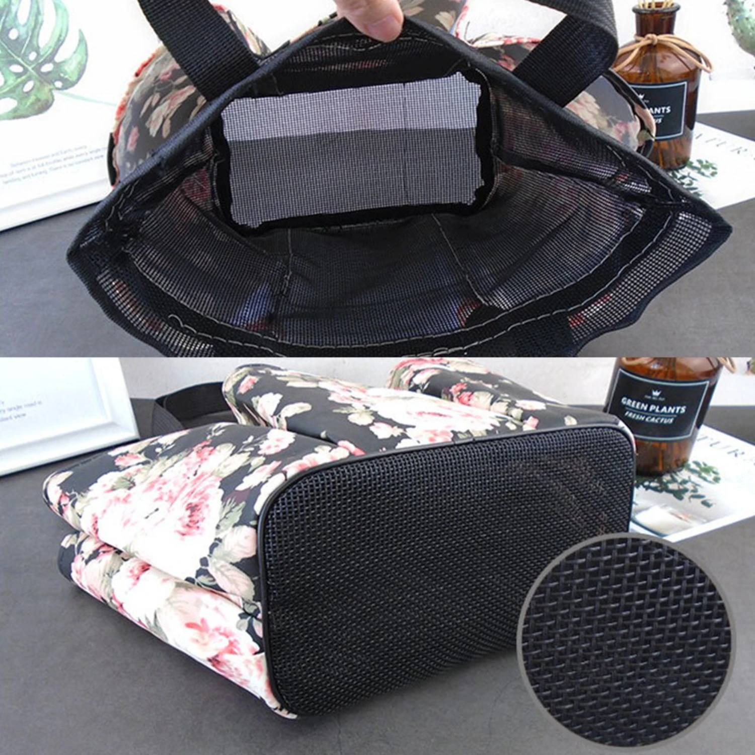 

Foldable Bath Bag, Shower Caddy Bag, Mesh Hanging Organizer Tote, Shower Caddy Tote Bag with 6 Pockets, Quick Dry ​for Bathroo