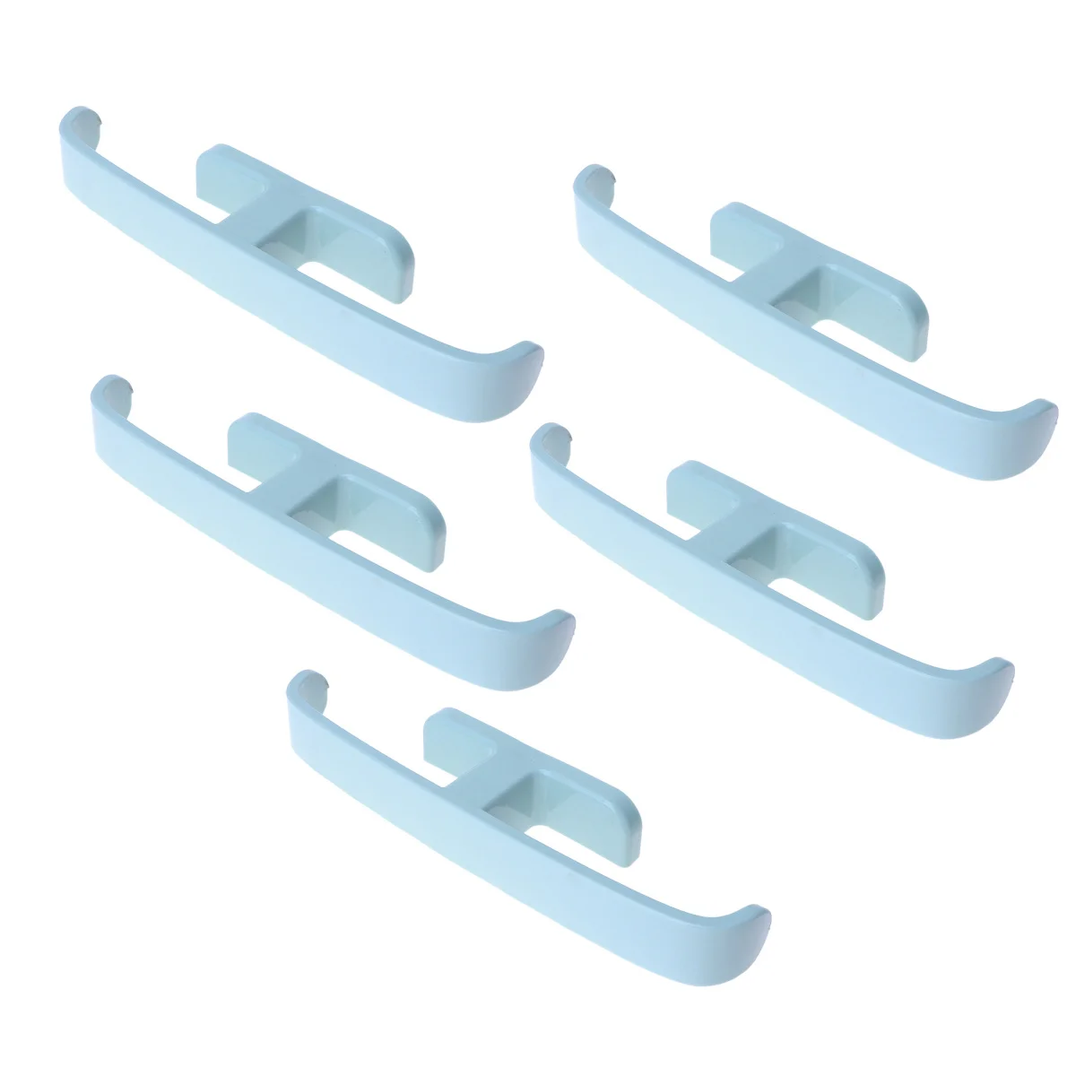 

5pcs Slippers Organizer Wall Mounted Shoes Rack Sticky Door Shoe Hangers Blue Plastic Shoe Storage Shelf For Bathroom Hallway