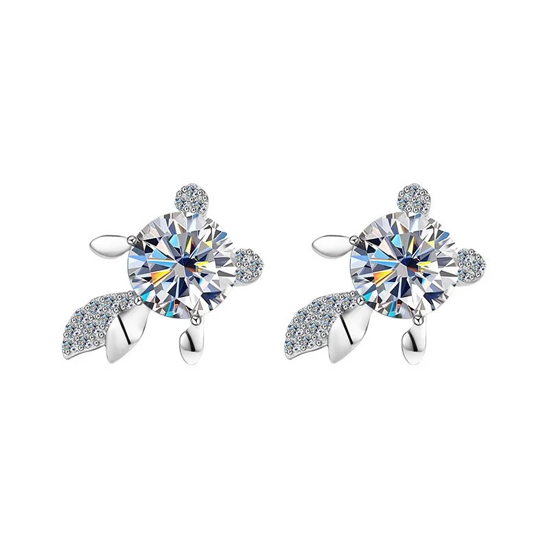 

ZFSILVER Trendy s925 Silver 1ct Moissanite Classic Exquisite Golden Fish Earrings Charms Women Accessories Jewelry Gifts MR-0423