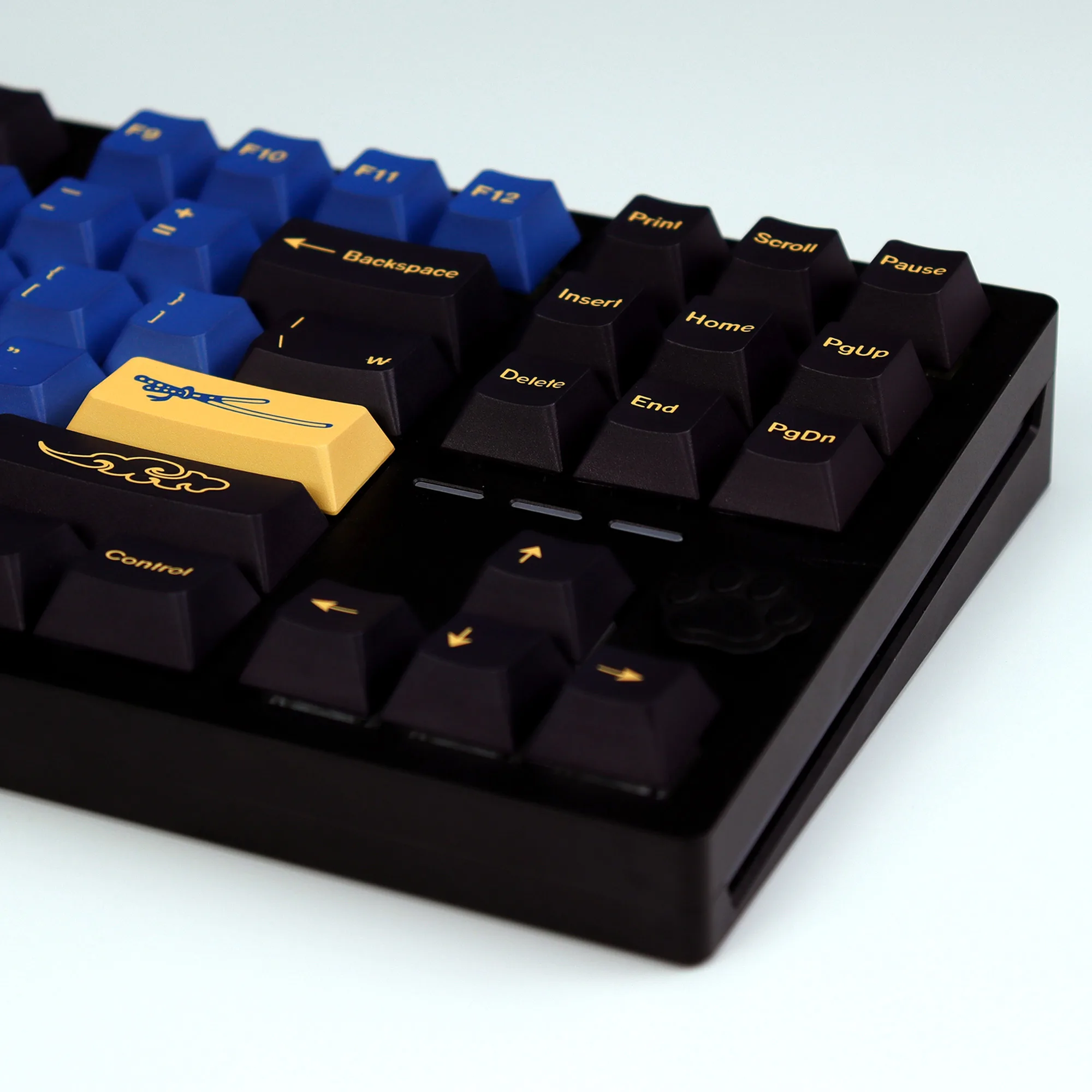 KBDiy Retro GMK Blue Samurai Keycap Korean Cherry Alice Split Space PBT Keycaps Custom For Aula F75 60 Mechanical Keyboard Gamer
