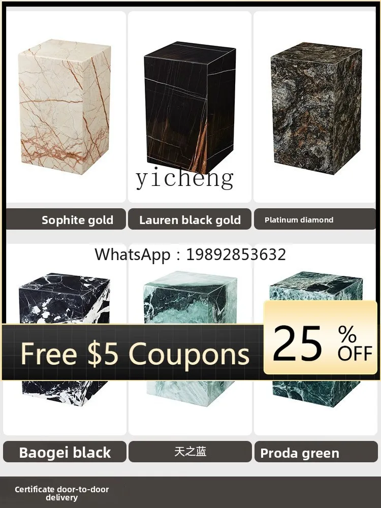 

1ZC natural marble ornament base living room floor display stand decorative high-end flower stand