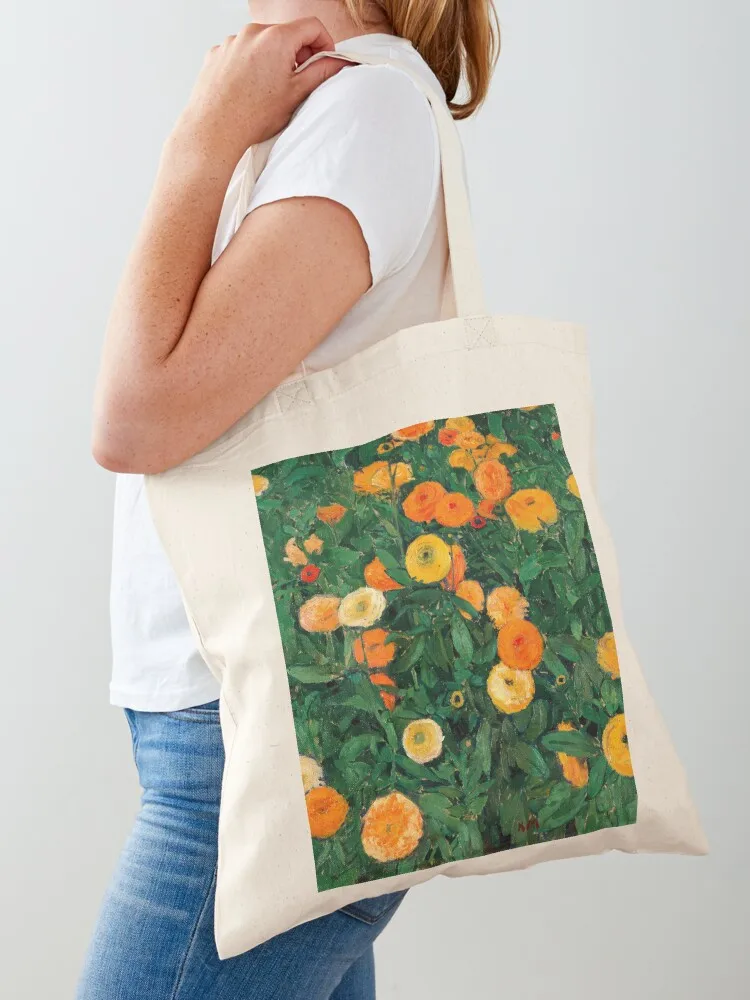 

Marigolds by Koloman Moser, 1909 Tote Bag Portable shopping bag Customizable tote bag Shopper Beach