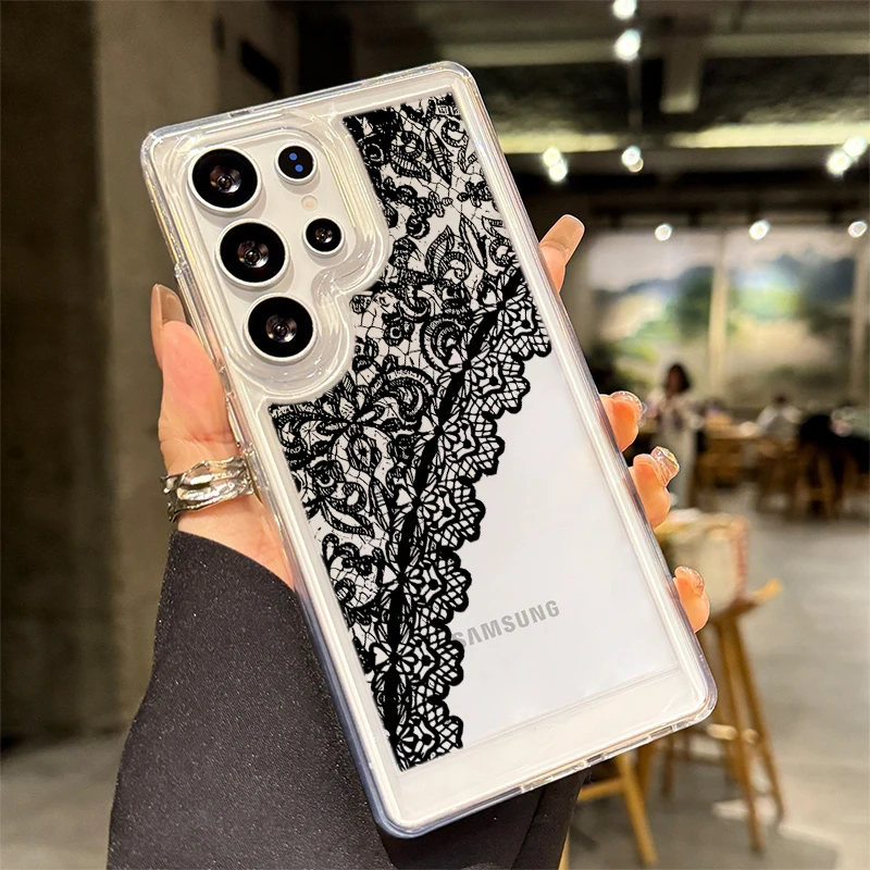 Personalisierte, mit Spitze bedruckte, transparente Hülle für Samsung Galaxy S25 Ultra S24 S23 S22 S21Plus FE A16 A15 A56 A55 A54 A53 A36 5G Coque – Detail 10