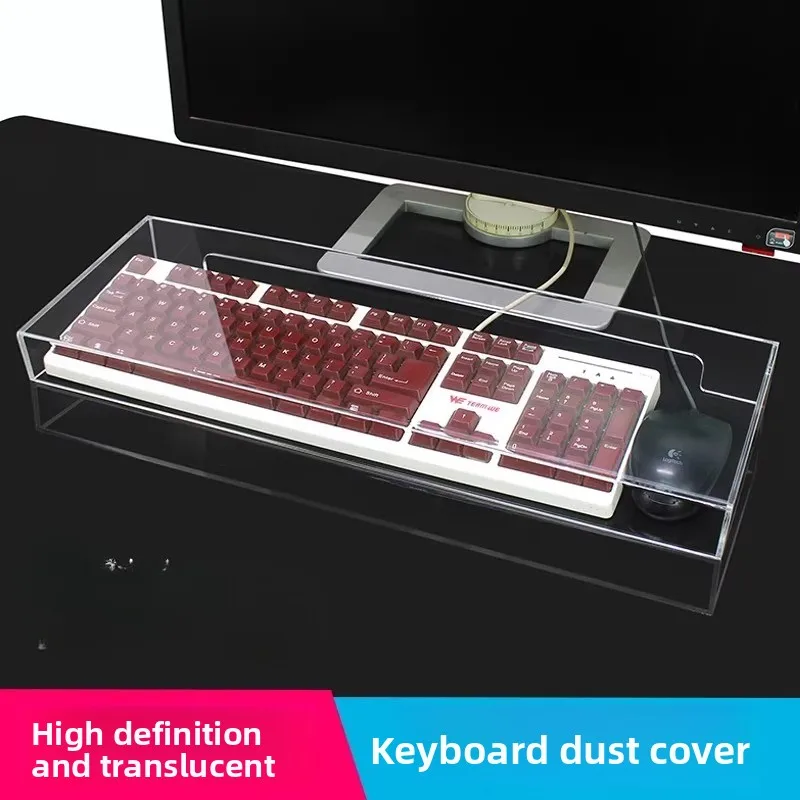 Acrylic Keyboard Dust Cover Universal Desktop Protective Box Shield Clear Anti-Dust Protector Office Gaming Keyboard Accessories