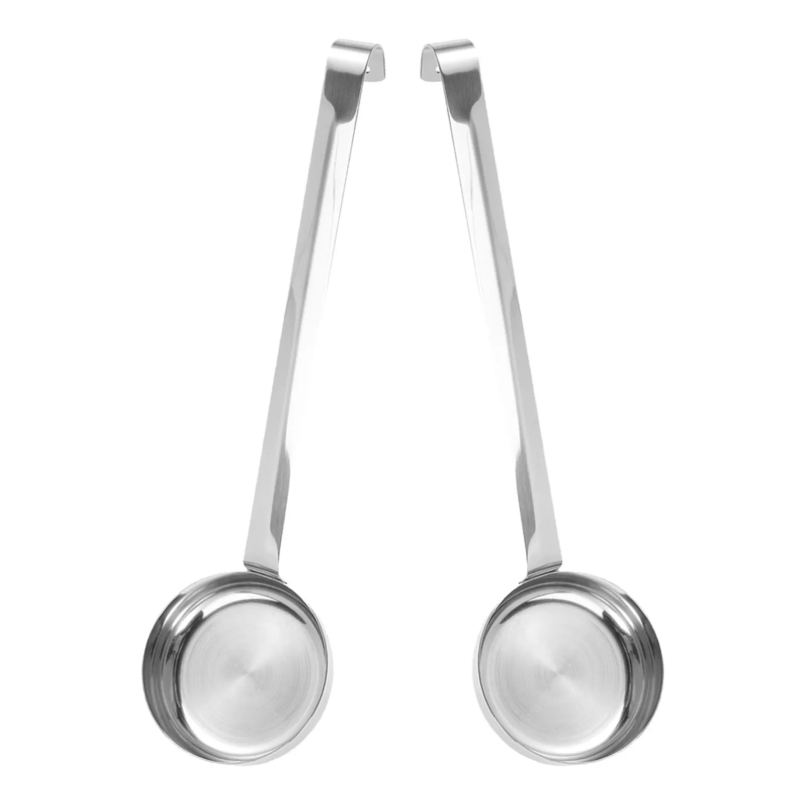 2Pcs Stainless Steel Sauce Serving Spoon Flat Bottom Pizza Spread Ladle Long Handle Ergonomic Grip for Home Restaurant Baking