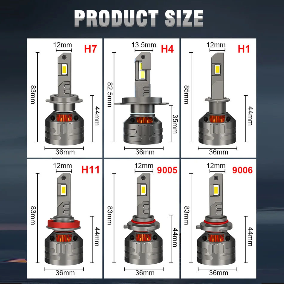 Dualvision K5C H7 LED Headlights Canbus Led H4 H1 H11 H8 9005 HB3 9006 HB4 9012 HIR2 H9 60000LM 200W 5570 CSP Car Light Fog Lamp