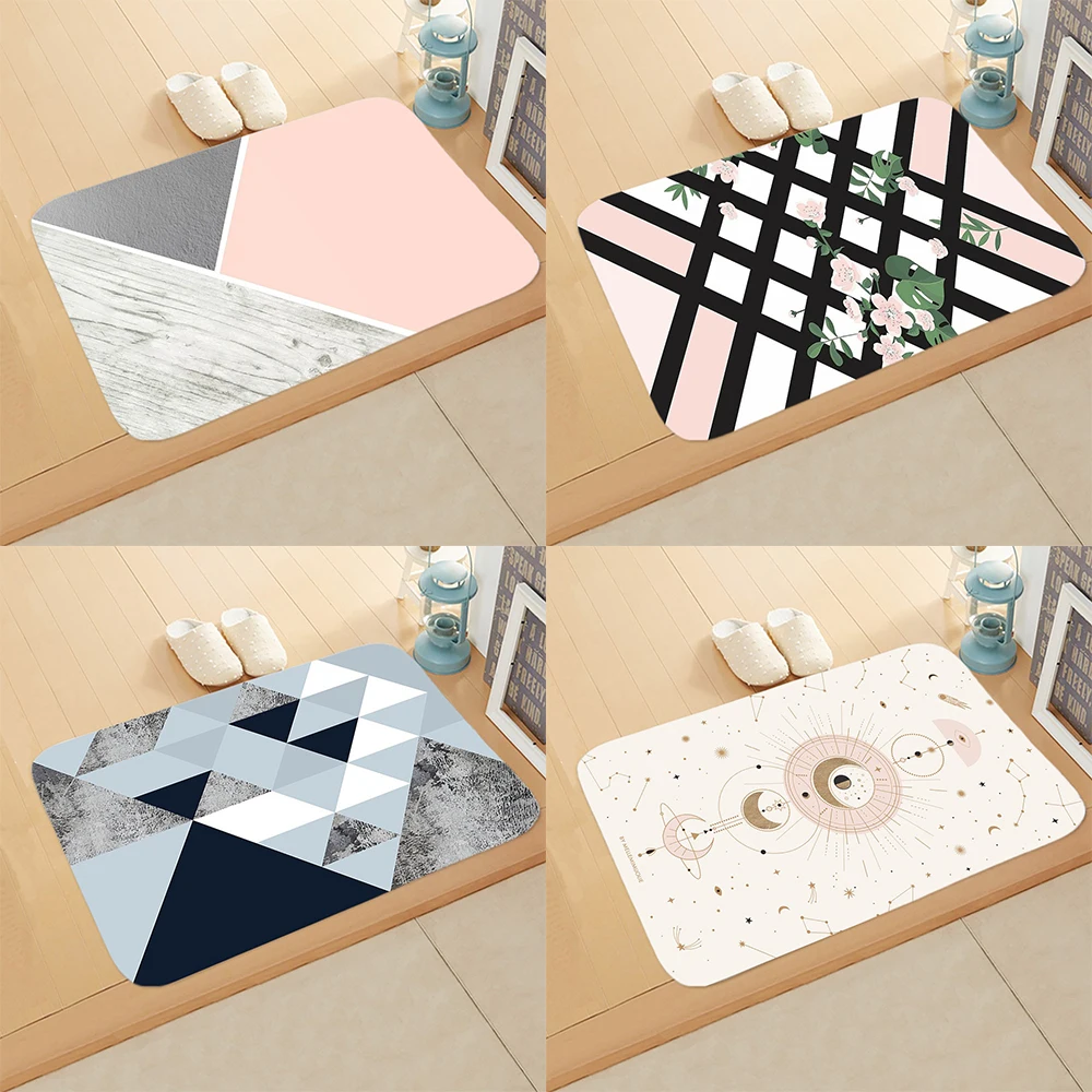 Marble style printed carpet home decoration living room entrance entrance floor mats kitchen bathroom absorbent floor mats